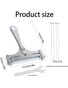 Cortador de Queso Ajustable XueVeer de Acero Inoxidable - Plata 2