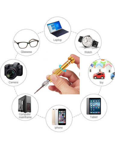 Destornillador Mini 5 en 1 ESINAM para Gafas y Electrónicos