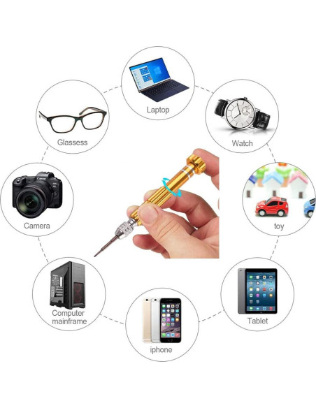 Destornillador Mini 5 en 1 ESINAM para Gafas y Electrónicos