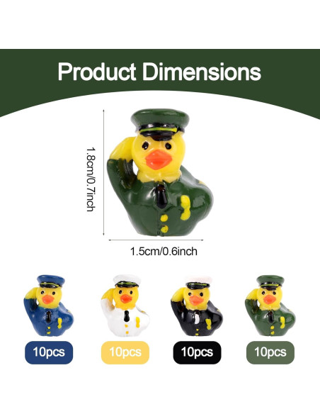 40 Mini Patos de Resina Lyreh para Decoración Jardín Fiesta