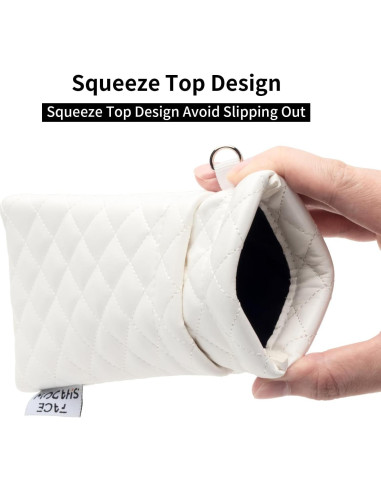 Estuche para Gafas Doble Cristal PU Blanco con Paño