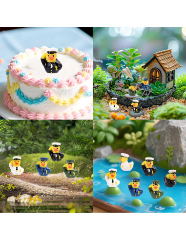 40 Mini Patos de Resina Lyreh para Decoración Jardín Fiesta