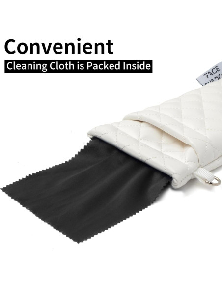 Estuche para Gafas Doble Cristal PU Blanco con Paño