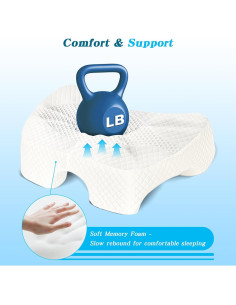 Almohada Ergonómica EliteGuard con Agujero para Brazo - Blanco 2