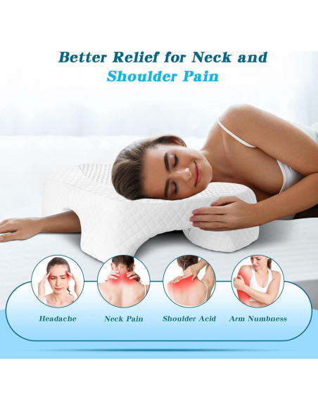 Almohada Ergonómica EliteGuard con Agujero para Brazo - Blanco