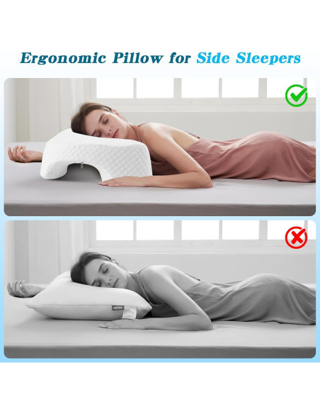 Almohada Ergonómica EliteGuard con Agujero para Brazo - Blanco