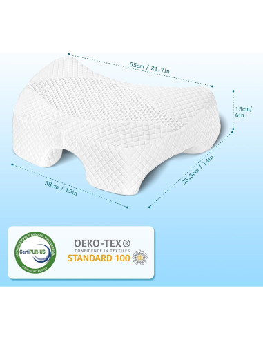 Almohada Ergonómica EliteGuard con Agujero para Brazo - Blanco