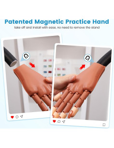 Mano de Práctica Magnética Wilfniee con 200 Consejos de Uñas 2