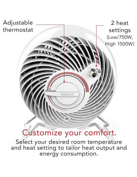 Calefactor Eléctrico Vornado Pivot Heat 1500W Blanco