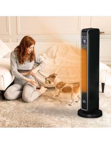 Calefactor Eléctrico Portátil HOMCOM 750W/1500W Oscilante