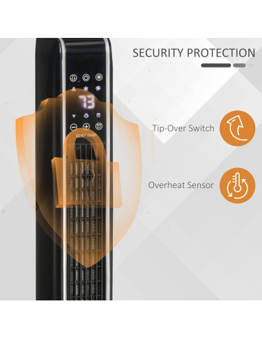 Calefactor Eléctrico Portátil HOMCOM 750W/1500W Oscilante