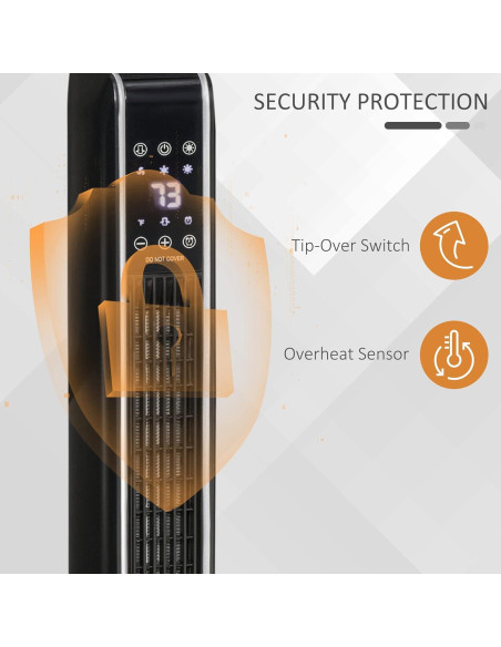 Calefactor Eléctrico Portátil HOMCOM 750W/1500W Oscilante