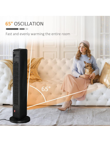 Calefactor Eléctrico Portátil HOMCOM 750W/1500W Oscilante