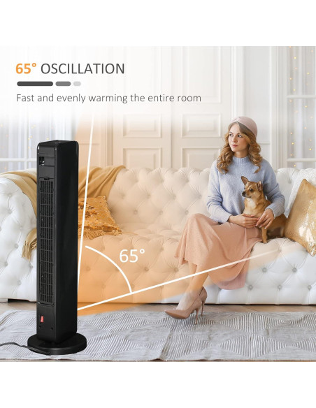 Calefactor Eléctrico Portátil HOMCOM 750W/1500W Oscilante