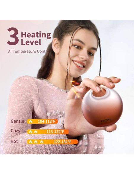 Calentador de Manos Eléctrico coldSky YL129 4000mAh Naranja