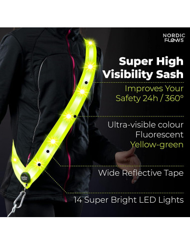Chaleco Reflectante LED Recargable NordicFlows para Paseos Nocturnos