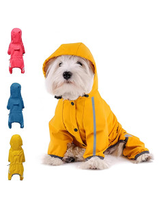 Impermeable para Perros Mabawa Amarillo Grande con Capucha
