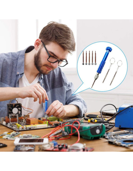 Kit de Reparación de Gafas ESINAM 5 en 1 con Destornillador Mini