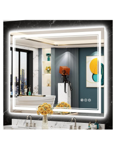 Espejo de Baño LED Awandee 120x90 cm Retroiluminado y Frontal