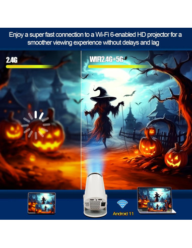 Proyector Mini Yleegs X8 con WiFi y Bluetooth, HD 1080P