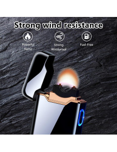 Encendedor Eléctrico a Prueba de Viento SKRFIRE Negro - Recargable USB 2