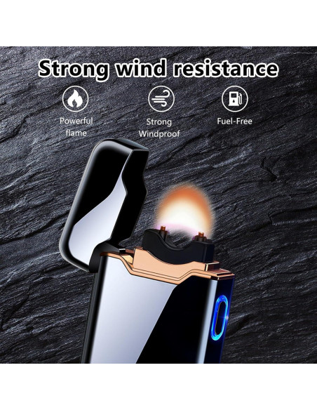 Encendedor Eléctrico a Prueba de Viento SKRFIRE Negro - Recargable USB