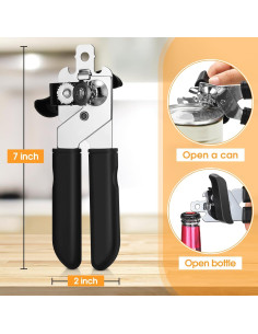 Set de 8 Abrelatas Manuales Gisafai de Acero Inoxidable 3 en 1 2