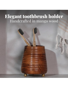Soporte para Cepillos de Dientes Folkulture en Madera Natural 2