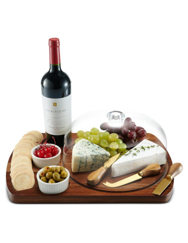 Juego de Tabla de Queso Godinger con Campana y Cuencos