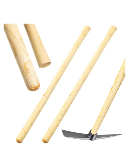 Mangos de Madera Sólida Lasnten 137 cm para Herramientas de Jardín