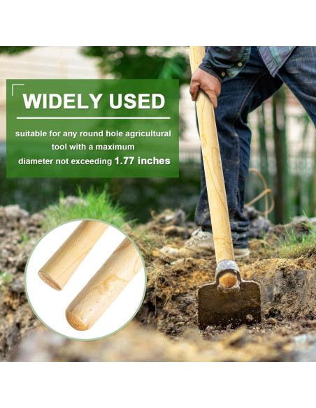 Mangos de Madera Sólida Lasnten 137 cm para Herramientas de Jardín