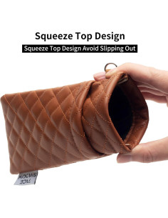 Estuche para Gafas Doble Cristal Marrón PU 180x90mm 2