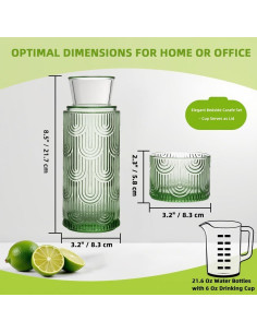 Juego de jarra y vaso de vidrio TANMESSO 640 ml Verde 2