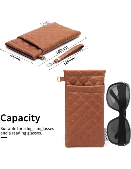 Estuche para Gafas Doble Cristal Marrón PU 180x90mm