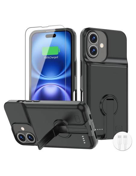 Funda de Batería BOPPS para iPhone 16 - 8500mAh, Soporte Invisible