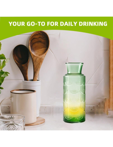 Juego de jarra y vaso de vidrio TANMESSO 640 ml Verde