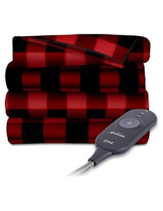 Manta Térmica Eléctrica Sunbeam Forro Polar 127x152 cm Rojo/Negro