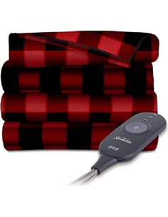 Manta Térmica Eléctrica Sunbeam Forro Polar 127x152 cm Rojo/Negro 2