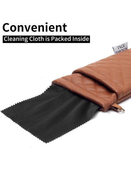 Estuche para Gafas Doble Cristal Marrón PU 180x90mm