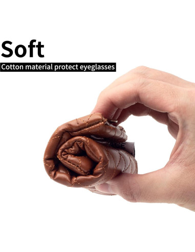 Estuche para Gafas Doble Cristal Marrón PU 180x90mm