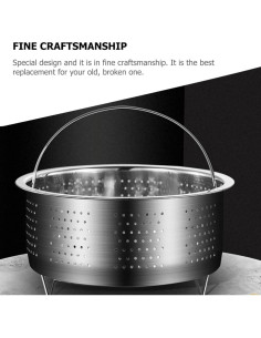 Cesta de Vapor Plegable Hemoton 20 cm Acero Inoxidable Multiusos 2