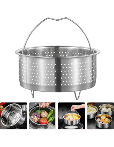Cesta de Vapor Plegable Hemoton 20 cm Acero Inoxidable Multiusos