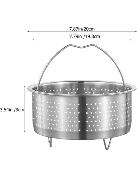 Cesta de Vapor Plegable Hemoton 20 cm Acero Inoxidable Multiusos