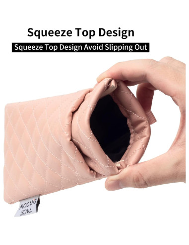 Estuche Doble para Gafas Rosa PU con Tapa y Paño de Limpieza