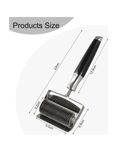 Rodillo Cortador de Fideos Acero Inoxidable PETSTIBLE 23x9 cm