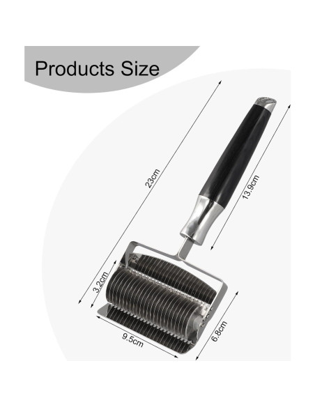 Rodillo Cortador de Fideos Acero Inoxidable PETSTIBLE 23x9 cm