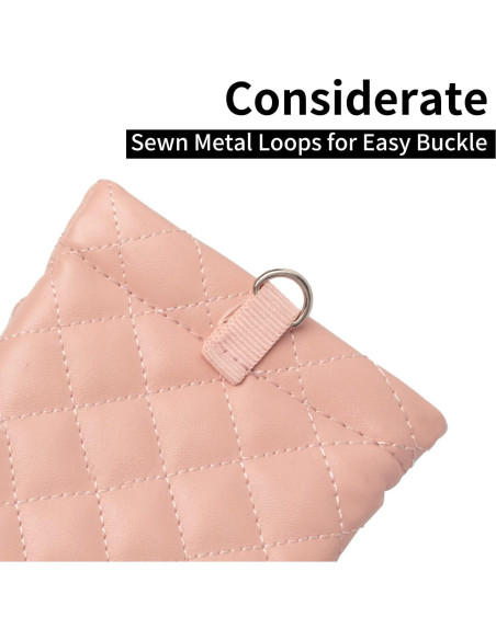 Estuche Doble para Gafas Rosa PU con Tapa y Paño de Limpieza Estuche Doble para Gafas Rosa PU con Tapa y Paño de Limpieza