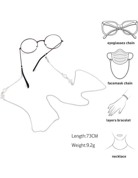 Cadena Lanyard KAI Top para Gafas y Mascarillas Plateada