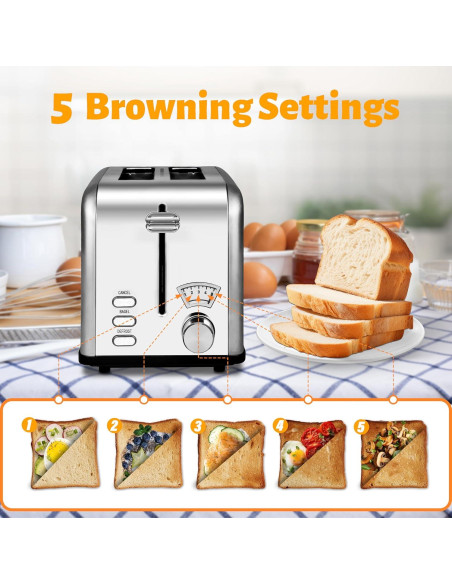 Tostadora HealSmart Acero Inoxidable 2 Rebanadas Plata