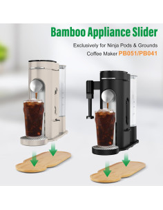 Deslizador de Electrodomésticos de Bambú para Cafetera Ninja PB051/PB041 2